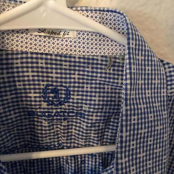 Men’s Blue Bugatchi Long Sleeve Shirt - Picture 3 of 3